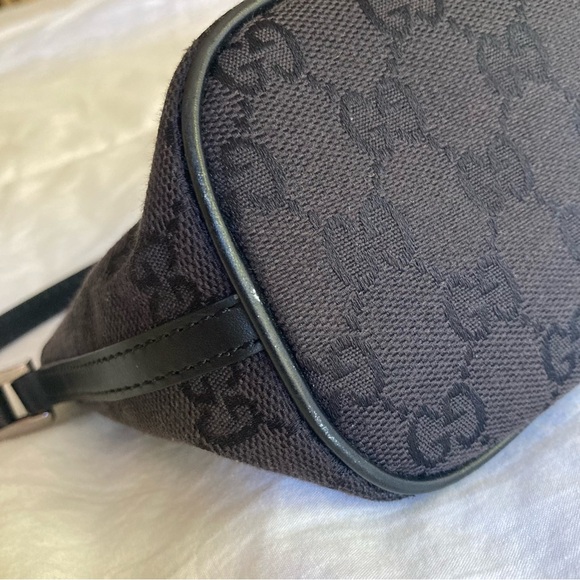 GUCCI Black Pouchette Monogram Mini Shoulder baguette handbag Y2K bag purse - Picture 5 of 16